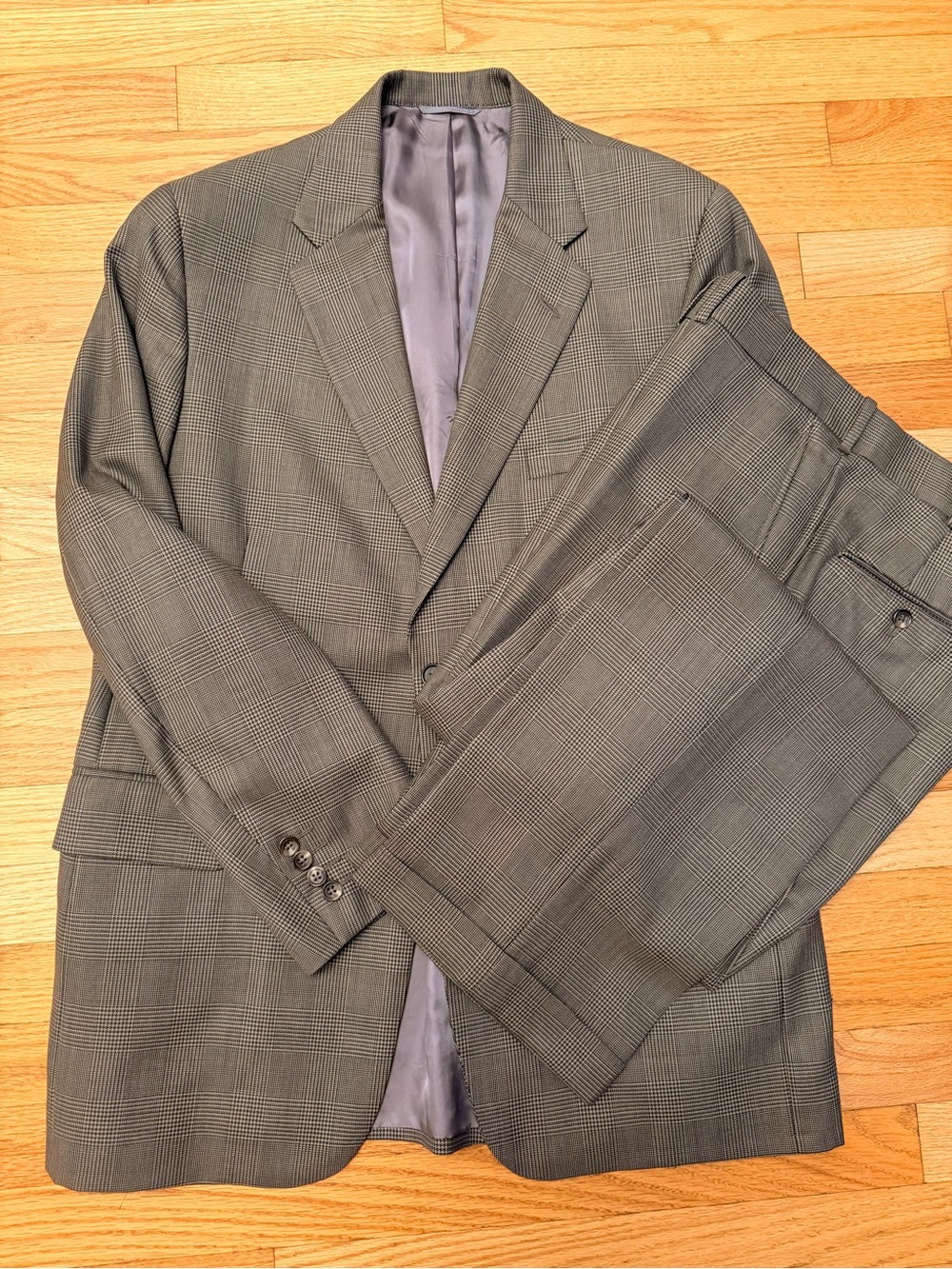 Hickey Freeman Glen Plaid Taupe Suit